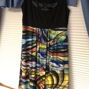 Black bodice w/ multi colored skirt